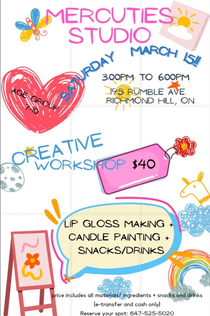 Unique bday parties and kids workshops